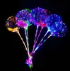 New LED Lights Balloons Night Lighting Bobo Ball festival Decoration Balloon Wedding Decorative Bright Lighter Balloons With Stick SN4498