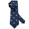 Ankunfts-Herren-Krawatten-Set mit Dinosaurier-Muster, Marineblau, Gold, Hochzeitskrawatte, 8,5 cm, Business-Seide für Männer, Fa-5191