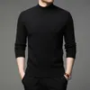 Autumn and Winter Men Turtleneck Pullover Sweater Fashion Solid Color Thick and Warm Bottoming Shirt Male Brand Clothes 220726
