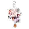 Anime Genshin Impact Figure Keychain Acrylic Hutao Xiao Ganyu Paimon Eula Kazuha Zhongli Ayaka Venti Keychain Keyring Trinket Y220413