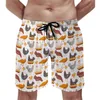 Men's Shorts Colorful Chicken Board Farm Animal Print Males Pattern Short Pants Printing Large Size Swim TrunksMen's