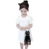 Abito estivo per ragazze Stile casual Abiti Cartoon Cat Bambini Costumi per adolescenti 6 8 10 12 14 220426