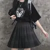 Houzhou Gothic Black Plaid Jirt Femmes Kawaii Harajuku haute taille plissée Mini jupes japonaises uniformes de l'école Preppy JK 220322