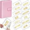 A6 PU Binder Borne Orçamento Dinheiro Organizador Pessoal Carteira 12 Bolsos Bolsos Dobradores Zipper para Planner Saving Money Jle13950