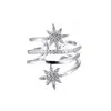 Fedi nuziali Moda in stile europeo e americano Flash Diamond Rice Star Ring Anello femminile con indice meteorico circostante multistratoMatrimonio