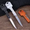 Edelstahl Klappmesser Schlüsselanhänger Mini Taschenmesser Outdoor Camping Jagd Taktische Kampfmesser Überlebenswerkzeuge 8 Farben
