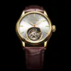 Luxury Watch Mens Skeleton Tourbillon Montre à bracelet Mécanique pour l'horloge masculine Sapphire Crystal Wristw Ly