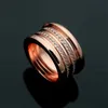 Brand Luksusowy pełny diamentowy kryształowy pierścionka Wedding Classic o szerokości 12 mm Designerskie pierścionki dla mężczyzn Kobiety Wysokiej jakości platowane 9650878