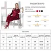 Hiloc Single Breasted Nightwear Velvet Garments Kvinnor Pyjamas avvisar krage Set Woman 2 Pieces Pocket Nightwear Velvet Nightdresses L220803