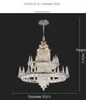 European Classical K9 Crystal Chandelier LED Lamp American Luxurious Chandeliers Lights Fixture Villa Home Hotel Hall Living Room Stairway Droplight D80cm H140cm