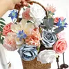 Decoratieve bloemen kransen kunstmatige combo -doos set bruiloft gipspersen voor feestkantoor decor