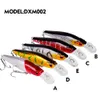 Alta qualidade 10pcs / lote 5 laser colorido laser las de peixe iscas de pesca bass gancho tocha de manivela iscas de manivela de mannback saco de pacote 8.3g 9cm / 3,35 "k1624