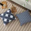 Poduszka/poduszka dekoracyjna 40/45/55 cm japoński styl niebieski biały geometryczny bawełniany lniany poduszka pokrywa dekoracyjne sofy sofy z poduszki retro