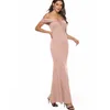Casual Dresses Light Bridesmaid Off Shoulder Dress Elegant Party Slit Pink Long Maxi Sexy VestidosCasual