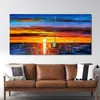 Modern Abstract Landscape Oil Painting on Canvas Art Posters and Prints Wall Art Sunrise at Sea Pictures for Living Room Decor