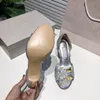 サンダルハイヒールシューズファッション - 新しいホットセラーサンダルハイヒールハイヒールの花嫁のウェディングシューズファッション気質女性靴ゴールドレトロフィッシュマウス
