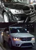 Auto Head Lamp för Dodge JCUV 20 08-20 19 Journey LED FOG-strålkastare blinkande Turn Signal H7 Bi Xenon BULB DAYTIME RUND LIGHT Light