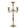 Portacandele 90cm H 5 teste Candelabro in metallo / oro da sposa con centrotavola per fiori per la decorazione della tavola di casaCandela