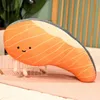 Divertente Filetto di Salmone Peluche Cuscino Giocattolo Giapponese Set Pasto Morbido Farcito Cartone Animato Cibo Cuscino Bambola Divano Decor Regalo di Natale per le Ragazze LA374