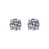 Boucles d'oreilles classiques en argent Sterling 925 pour femmes, Moissanite ronde de couleur 03-2Ct, bijoux fins simples, boucles d'oreilles en platine, cadeau 2637518