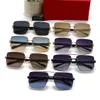 Vintage güneş gözlükleri erkekler tasarlama çerçevesiz kare şekil gözlük UV400 altın açık renkli lens 0128 vaka tutkumları ile çok renkli lens