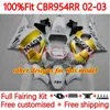 Injektionsform för Honda CBR 954 900 RR CC CBR900 CBR954 RR 02-03 BODY 116NO.4 CBR 900RR 954RR 900CC CBR954RR 02 03 CBR954-RR CBR900R 2002 2003 OEM FAIRING GRÖN Black