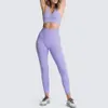Naadloze brei yoga tracksuits voor dames gym vest crop top en hoge taille billen leggings fitness sporten 2 -delige sets 6095