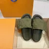 Zwembad kussen comfort sandalen ontwerper slippers dames muilezel slipper dame nylon schoenen riem mannen lederen sandaal zonsondergang vlakke dia met bo