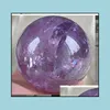 2022 Nuova pietra curativa con sfera di cristallo di quarzo ametista naturale 70 mm + consegna di goccia del supporto 2021 Arti e mestieri Regali artistici Giardino domestico