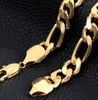 12mm Figaro Chains 60cm Necklace 18K Gold Plated Bracelet 21cm
