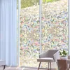 Naklejki okienne dekoracyjne folie szklane bez kleju elektrostatyczne kolorowe małe lodowe kwiat Pvc naklejka domowy l078Window