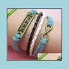 Bracelets à breloques Bracelet Bracelet en cuir indien Pseras Cross Love Wrap Infinity Hjewelry Drop Delivery Jewelry Dhhu7