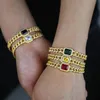 Catena a maglie per bracciale cubano Bling CZ placcato oro giallo 18 carati Europa e America per uomo donna regalo per festa di nozze279f