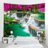 Paisagem de cachoeira de toalha de praia 3D no atacado Bela Florest Stream impressão de parede de parede de ioga de ioga decoração de casa Tapestry J220804