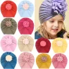 Cappellino per neonato con fiore a forma di rosa, berretto, berretto morbido elastico, cappelli per turbante per bambini