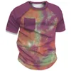 Men's T-Shirts Design Sleeve Top Pocket Painted Men's And Women's High Quality Breathable Short Children's TopsMen's