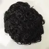 19mm ondas soltas Indian Human Virgin Virgin Toupees Hand amarrado Q6 Base Wigs Male para homens negros na América Fast Express Delivery