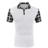 Summer Men's Casual Stritching Short Sleeve Polo Shirt Business Clothes Luxury Tee Male Fashion Grid Zipper Polos Tops Men 220608