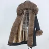 Pelliccia da donna Faux 2022 Giacca invernale da donna X-long Parka Cappuccio naturale impermeabile Cappotto vero Capispalla spessa Staccabile Da donna Da donna Da donna