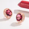 Stud Trendy Earrings 925 Silver Jewelry With 9 11mm Ruby Zircon Gemstone For Women Wedding Party Bridal Gift WholeStud5255789