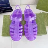 Frauen Hausschuhe Mode Transparent Gummi Sandalen Männer Frauen römische Schuhe Flache Kristall Schnalle Outdoor Strand Größe 36-45