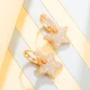 Dangle żyrandol Bling Star kolczyki dla kobiet w pełni utwardzony biały sześcienna cyrkonia moda słodka biżuteria kobieca 2022dangle Dale22
