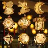 Bricolage lanterne chinoise rétro lampe en papier décoration fleur brillant s Festival fête décor Lampion 220531