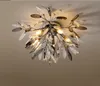 Light Luxury 2022 Bedroom Crystal Chandeliers Chrome Ceiling Lamp Restaurant Nordic Postmodern Master Bedroom Room Creative Flower Lamps