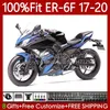 OEM-Verkleidungen für KAWASAKI NINJA Schwarz Blau 650R ER6 F ER 6F 650 R ER-6F ER6F 17 18 19 20 Karosserie 137Nr