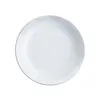 Plaques de plats de luxe haut de gamme 200x35mm blanc rond dîner en céramique