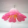 Personalisierte LED -aufblasbare Blume 2M/3M Hanging Pink Air Blow Lily Blume mit Licht für Party- und Hochzeitsdekoration