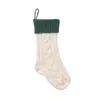 Christmas Stockings Large 18 Inches White Red Green Classic Knitted Xmas Stockings Home Decoration