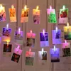 Strings Fairy Card Po Holder Clips Stringa di luci LED alimentato a batteria Barra da parete per camera da letto Armadietto Decorazione per appendere ClipLED StringsLED