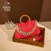 Evening Bag New Fashion Vertical Lattice Handbag Chain Women's Pleated Single Shoulder Diagonal 0719